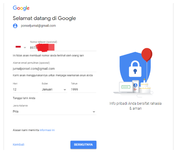 Cara Daftar Gmail