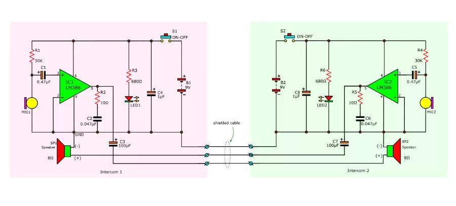 Rangkaian Intercom Satu IC